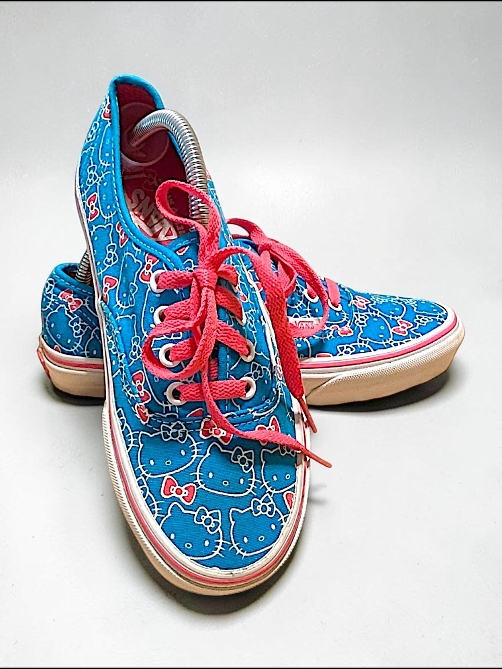 Vans Blue Hello Kitty Canvas Sneakers Pink Laces
